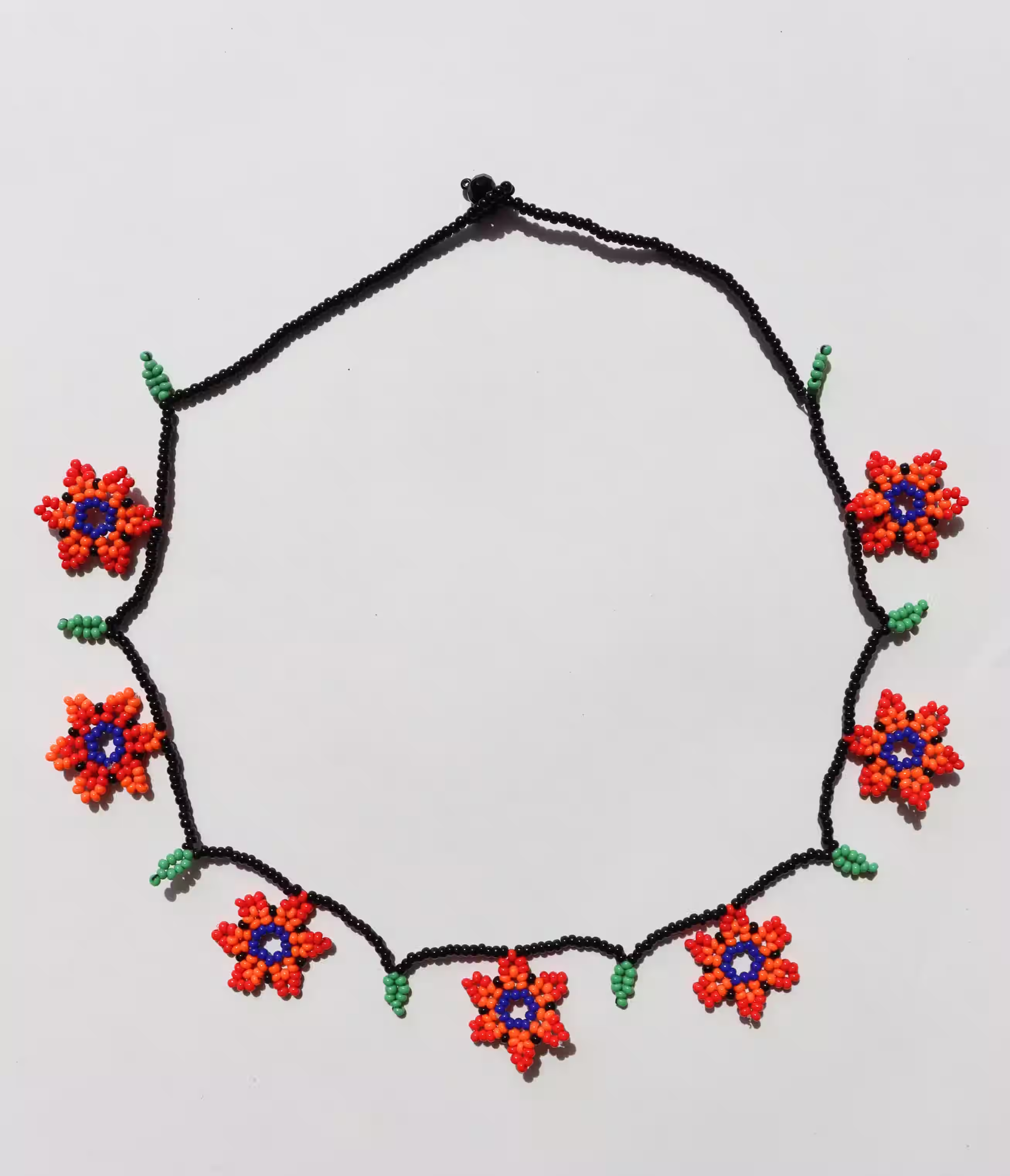 Florecita Necklace — Orange & Blue